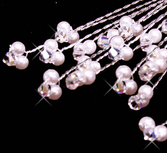 Dainty Pearl & Swarovski Crystal Bouquet Jewels