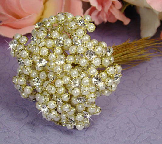 Gold or Silver Elegant Pearl & Flower Bundle