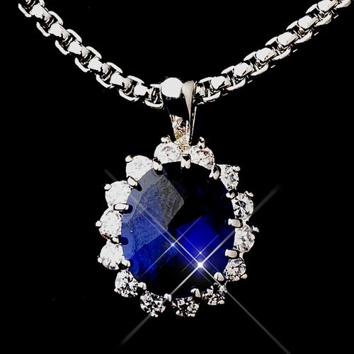 Royal Princess Kate Middleton Inspired Sapphire Necklace