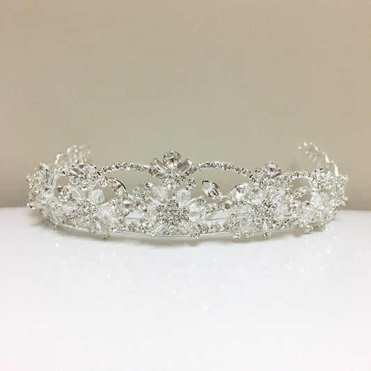 Sparkling Swarovski Crystal & Rhinestone Silver Tiara