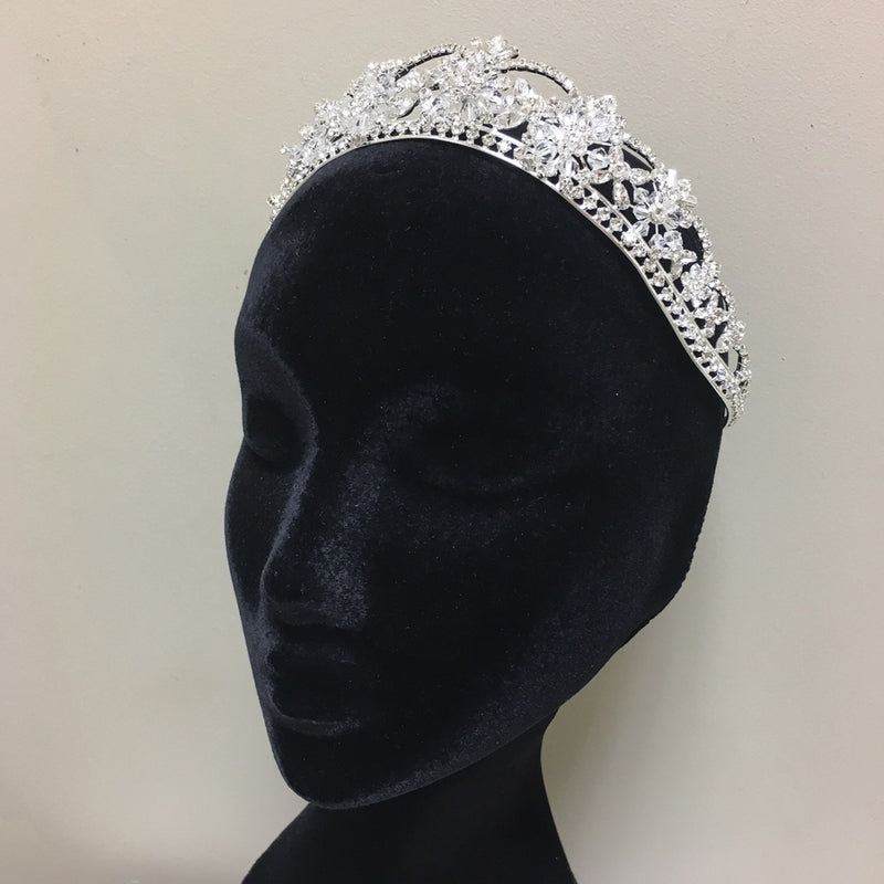 Sparkling Swarovski Crystal & Rhinestone Silver Tiara