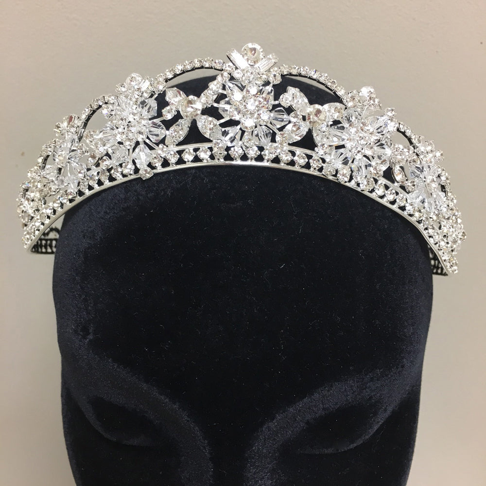 Sparkling Swarovski Crystal & Rhinestone Silver Tiara